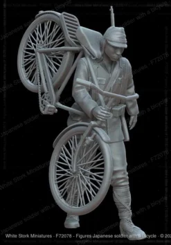 Figures Japanese soldier with a bicycle