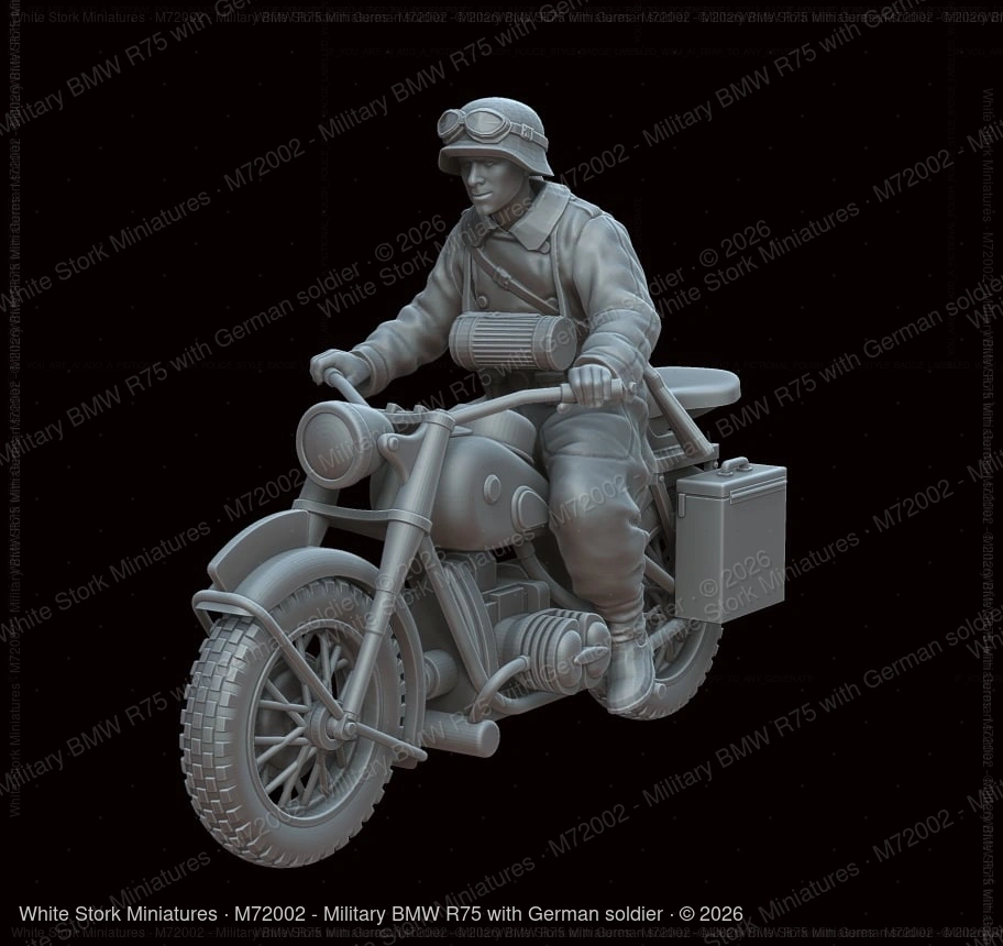 Military BMW R75 with German soldier