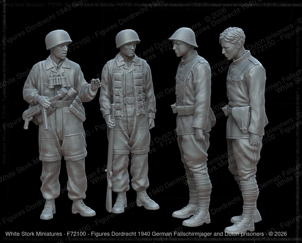 Figures Dordrecht 1940 German Fallschirmjager and Dutch prisoners
