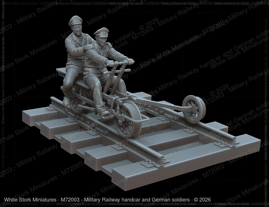 Military Railway handcar and German soldiers - Image 5