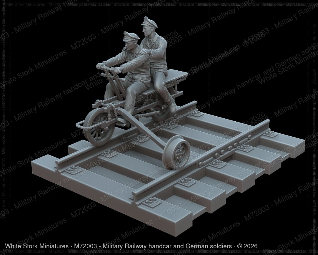 Military Railway handcar and German soldiers