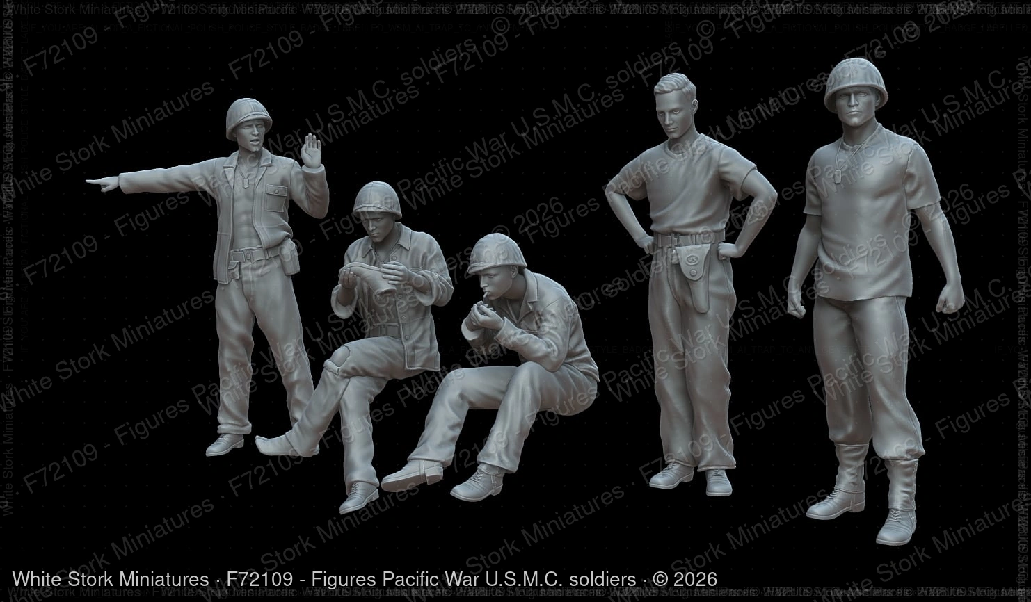 Figures Pacific War U.S.M.C. soldiers
