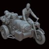 Military BMW R75 with sidecar and DAK soldier