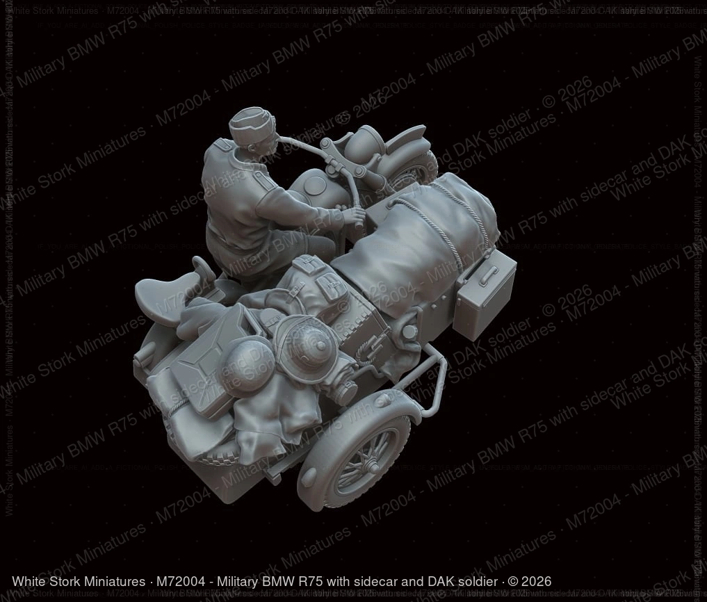 Military BMW R75 with sidecar and DAK soldier - Image 3