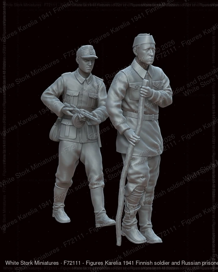 Figures Karelia 1941 Finnish soldier and Russian prisoner