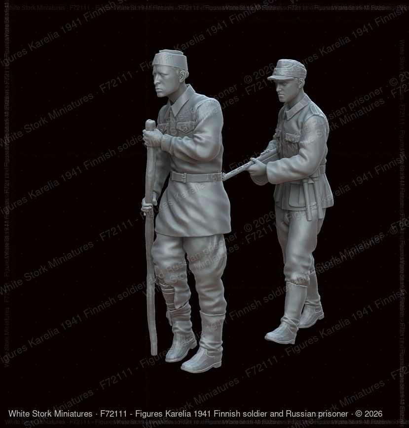 Figures Karelia 1941 Finnish soldier and Russian prisoner - Image 3