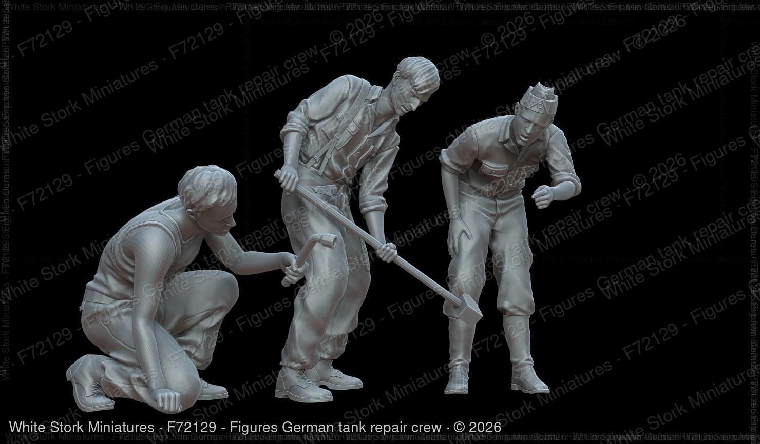 Figures German tank repair crew