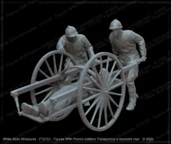 Figures  WWI French soldiers Transporting a wounded man