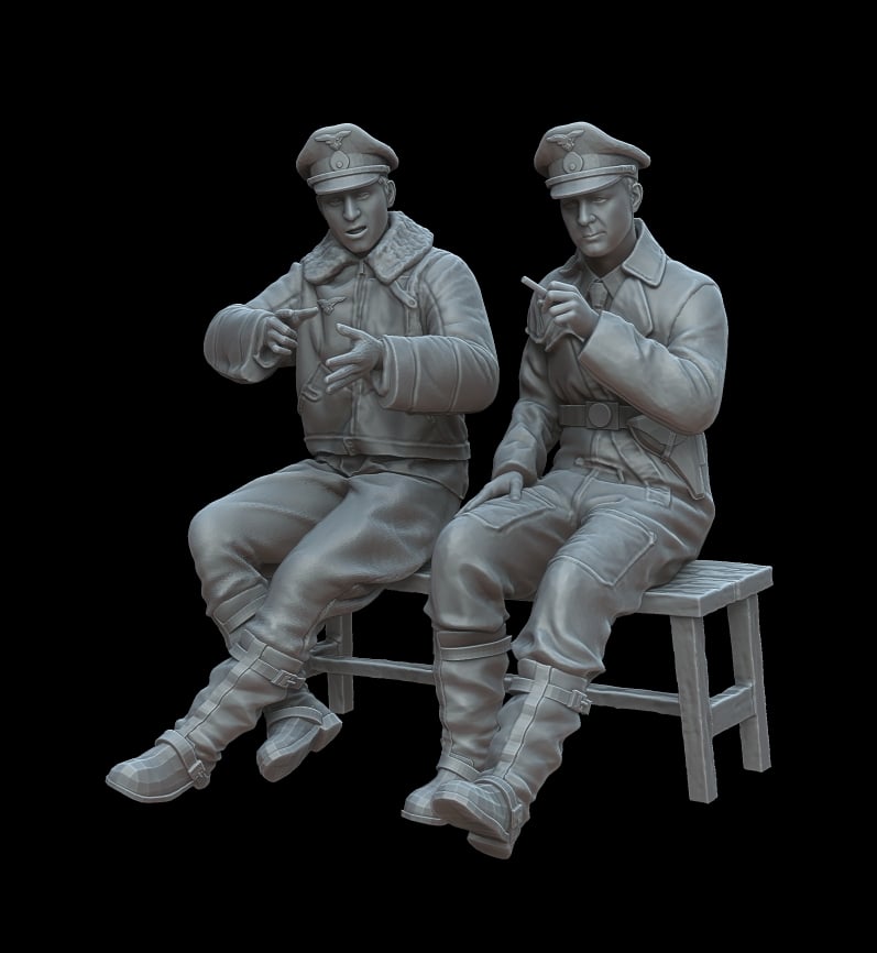 Figures German pilots on the bench