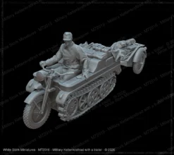 Military Kettenkraftrad with a trailer