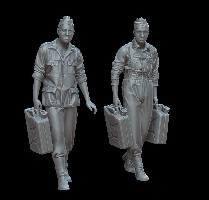 Figures German soldiers with canisters