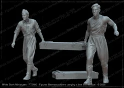 Figures German soldiers carrying a box ammunition