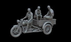 Alternative view of Military Motocarro Benelli M36 in the DAK service