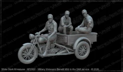 Military Motocarro Benelli M36 in the DAK service