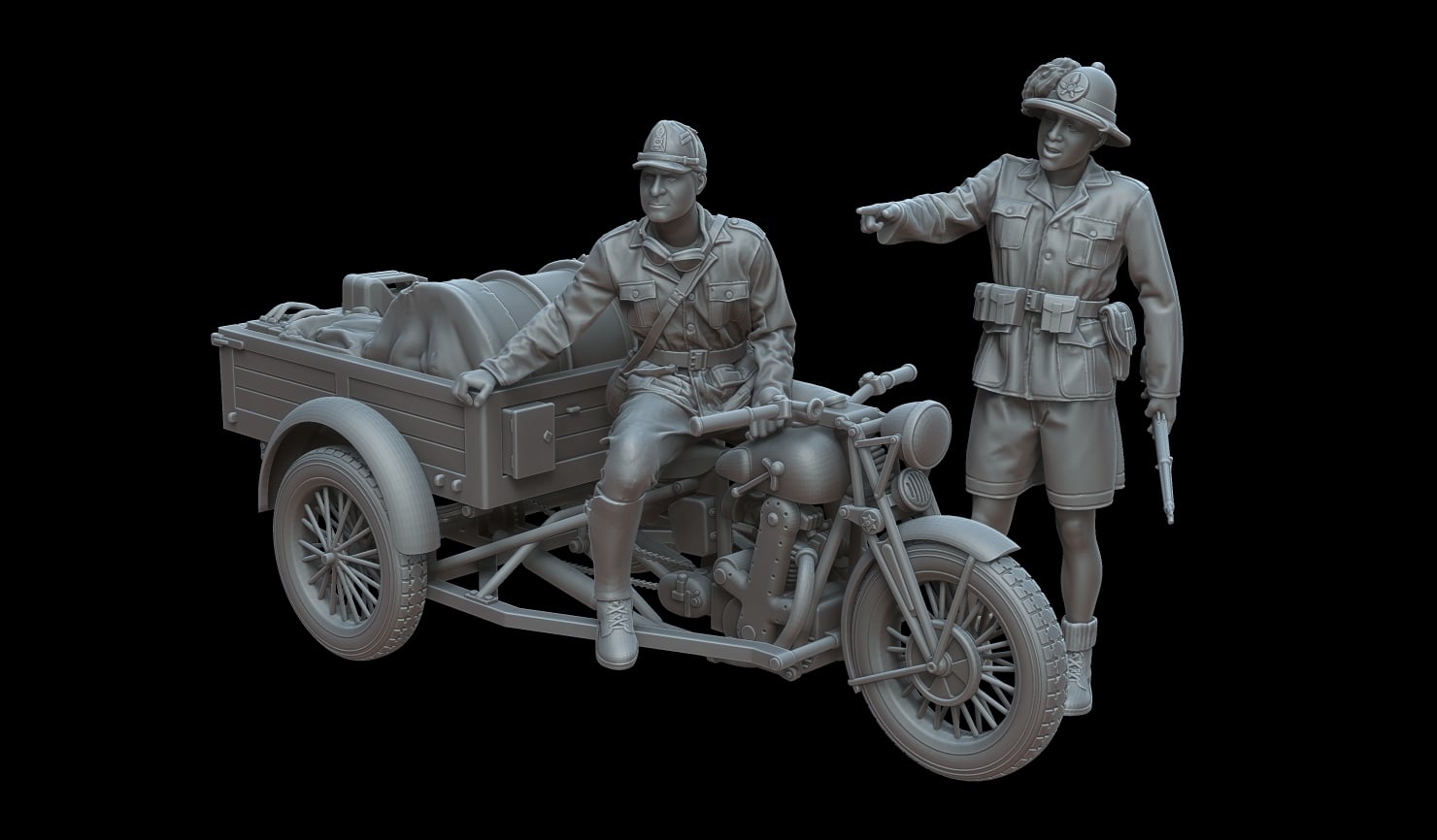 Military Benelli M36 and Italian soldiers Libya 1942