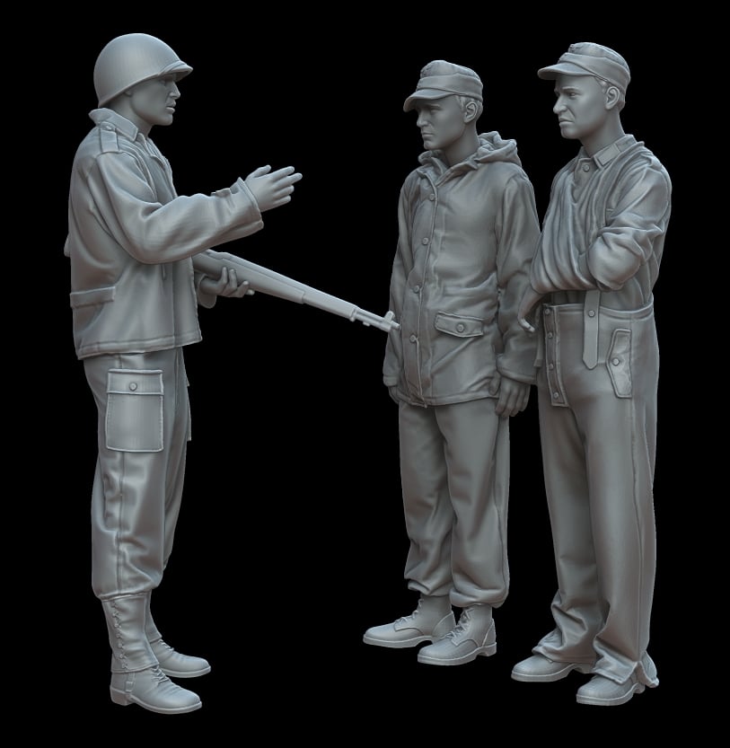 Figures U.S. soldier with German prisoners