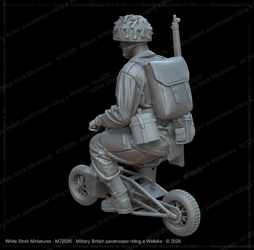 Military British paratrooper riding a Welbike - Image 4